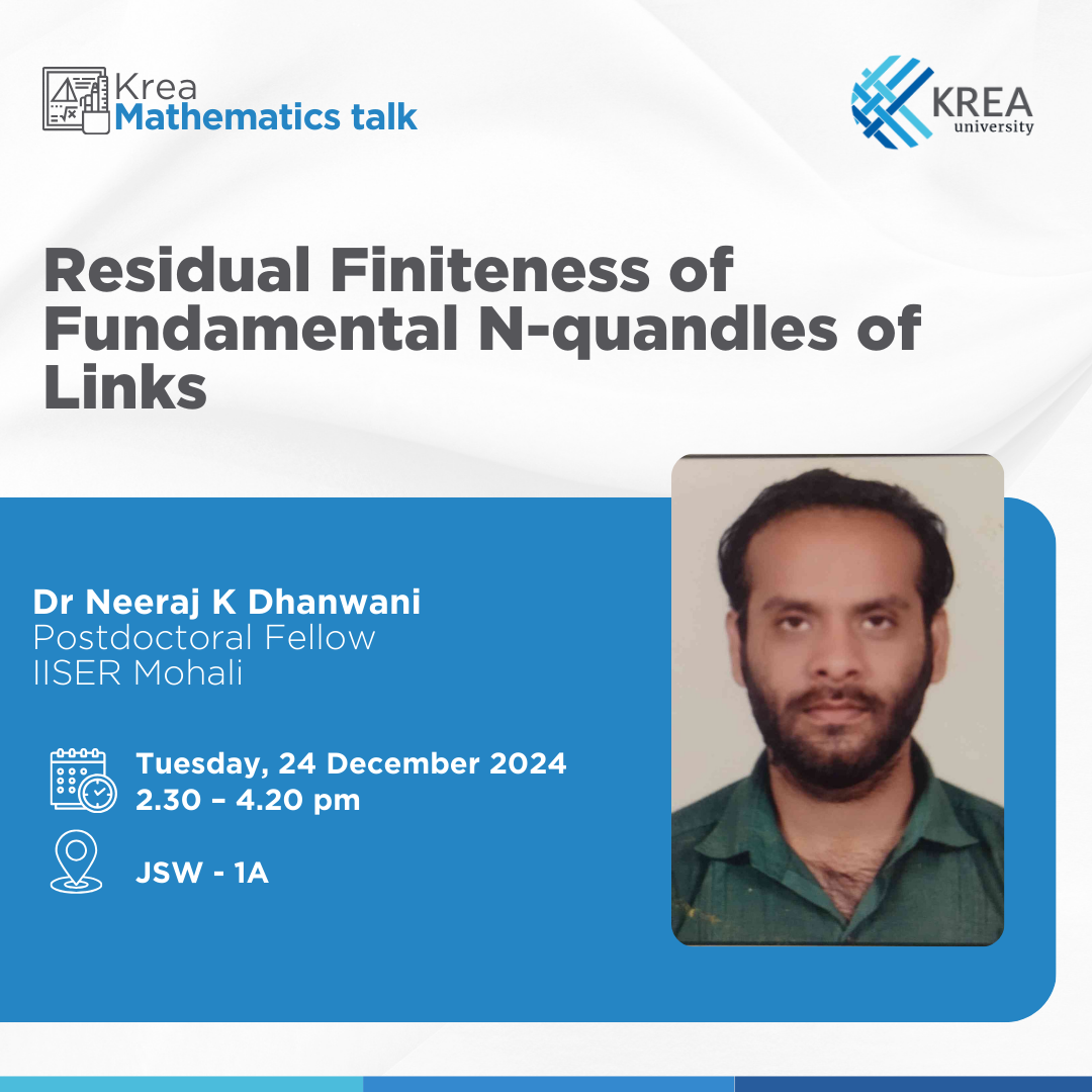 A Talk on “Residual Finiteness of Fundamental N-quandles of Links ” by Dr Neeraj K Dhanwani