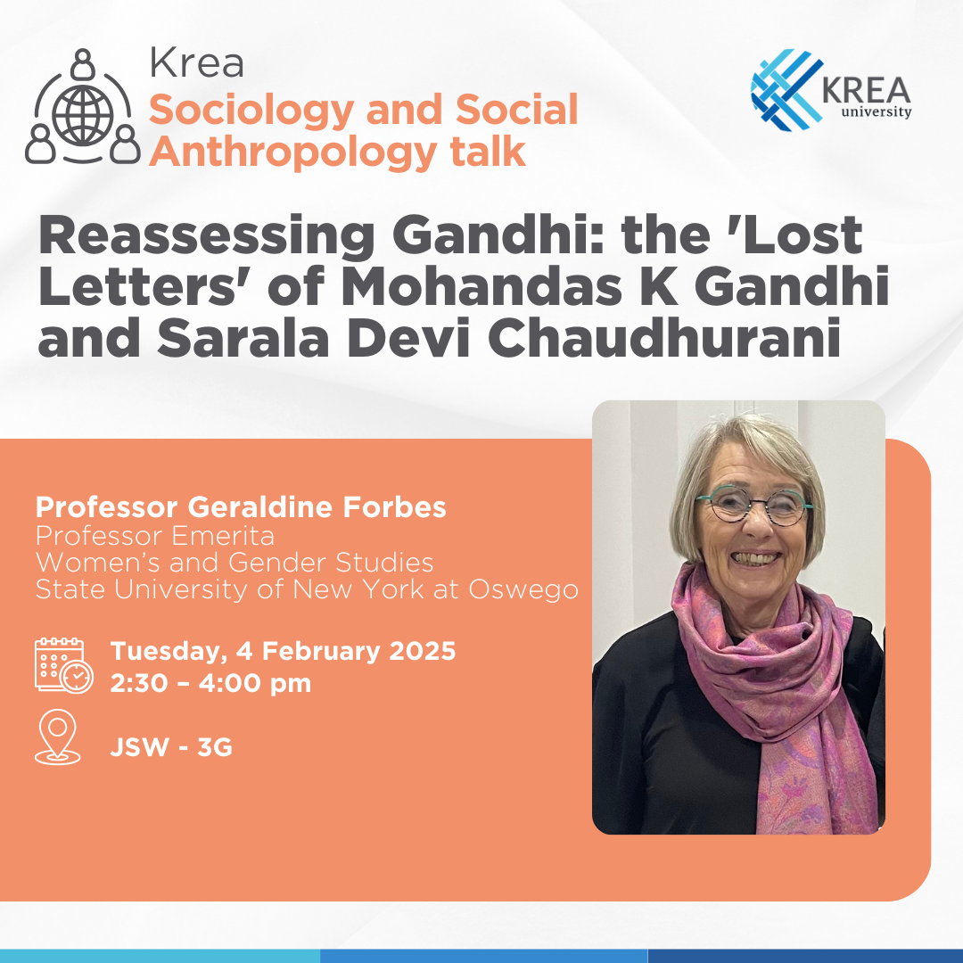 A Talk on “Reassessing Gandhi: the ‘Lost Letters’ of Mohandas K Gandhi and Sarala Devi Chaudhurani”