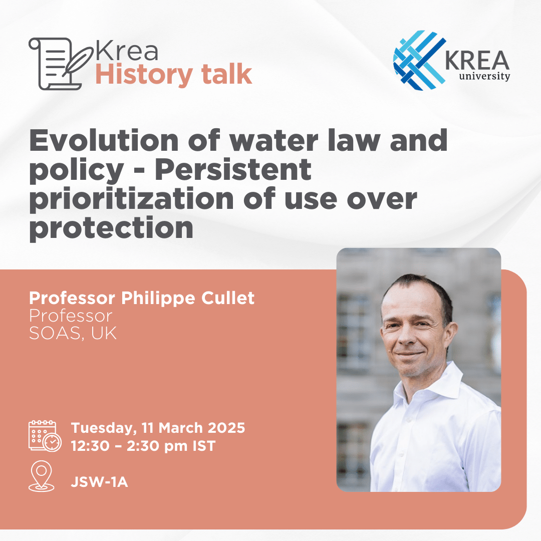 A Talk on ‘Evolution of water law and policy – Persistent prioritization of use over protection’ by Professor Philippe Cullet