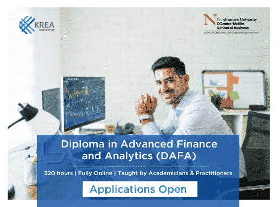 Krea University launches Diploma in Advanced Finance & Analytics (DAFA)