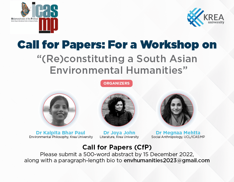 Call for Papers (CfP) for a workshop co-organised by Krea University and ICAS: MP