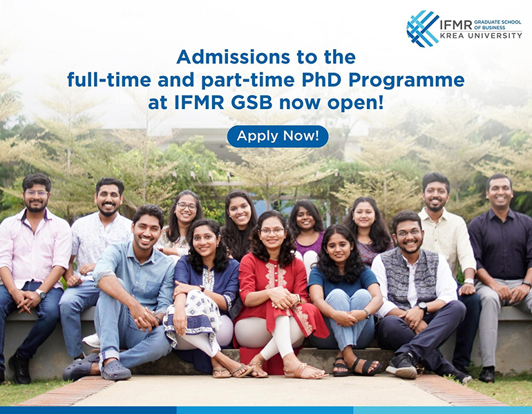 IFMR GSB PhD Admissions 2024 are now open