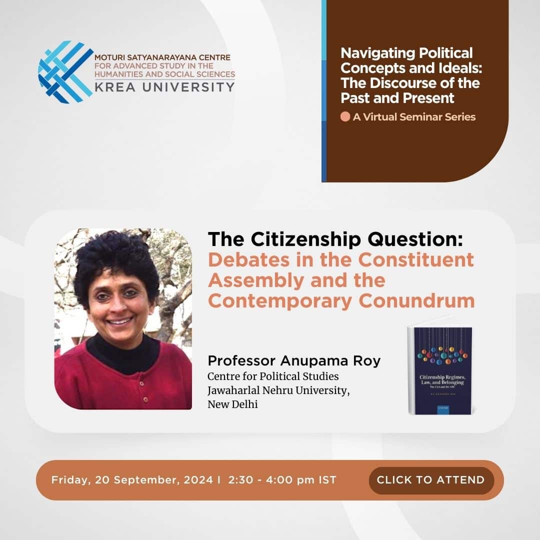 A Talk on ‘The Citizenship Question: Debates in the Constituent Assembly and the Contemporary Conundrum’ by Professor Anupama Roy